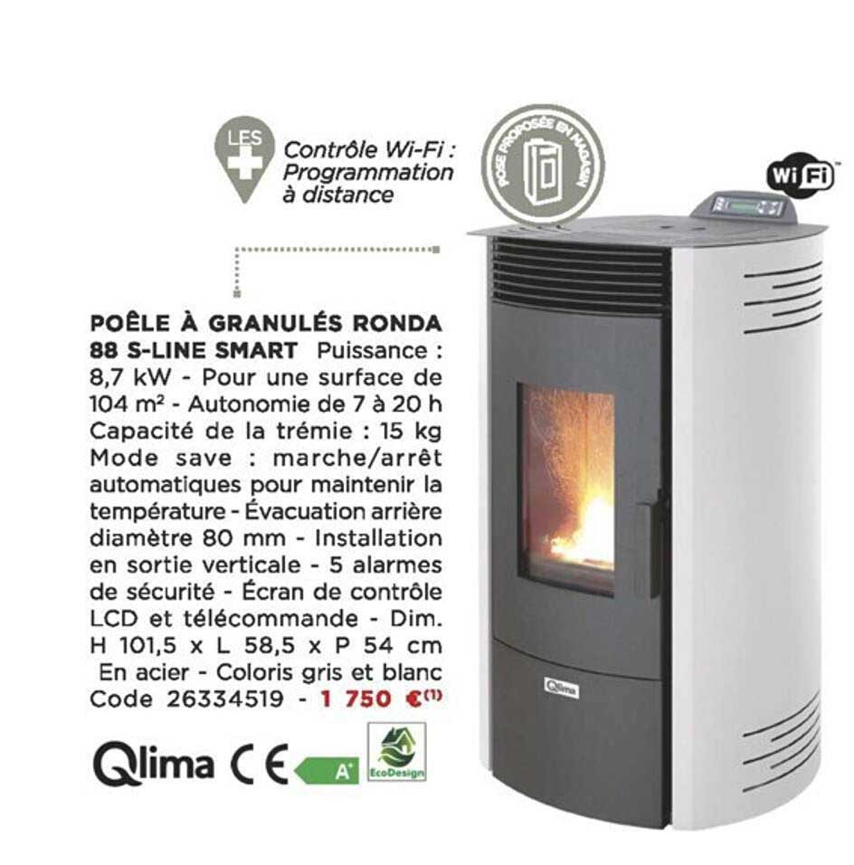 poêle à granulés ronda 88 s-line smart qlima