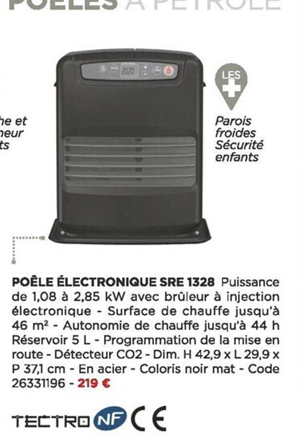 poêle électronique sre 1328 tectro