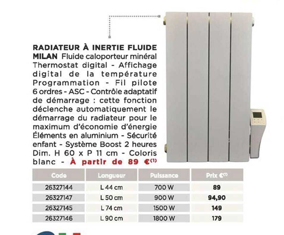 Radiateur à Inertie Fluide Milan