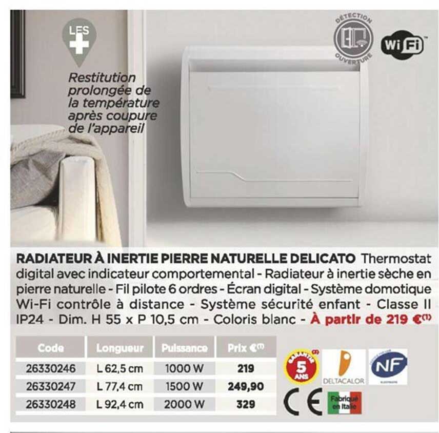 Radiateur à Inertie Pierre Naturelle Delicato