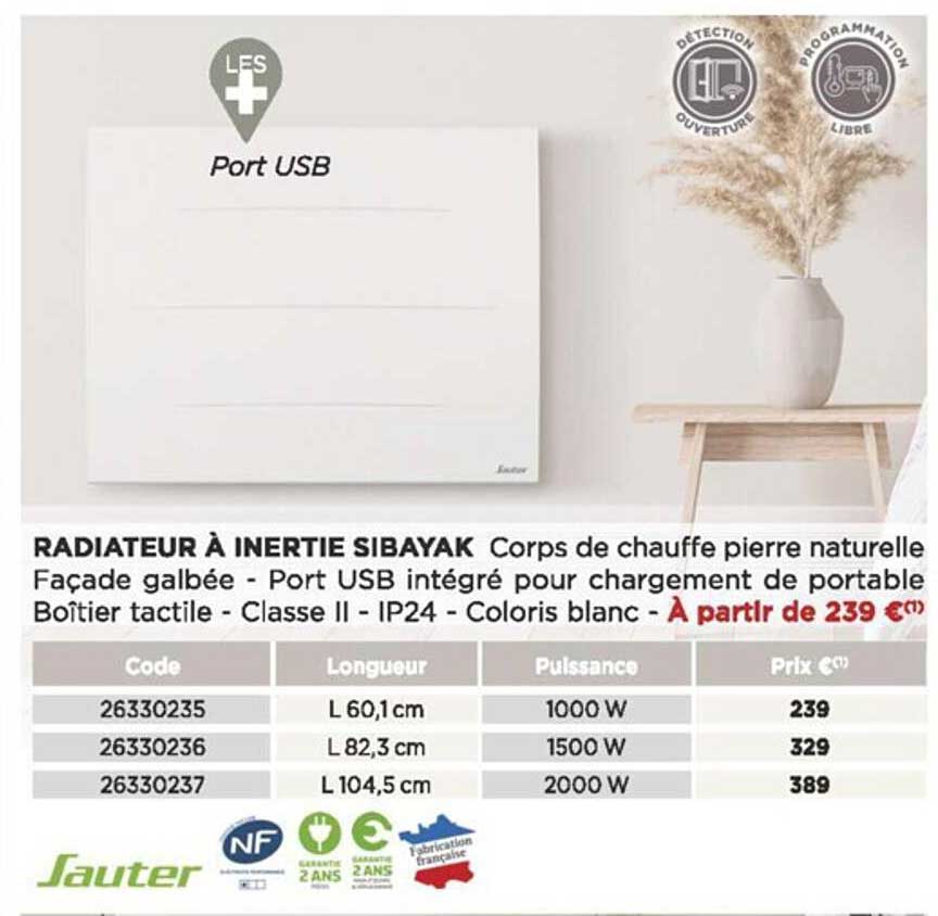 Radiateur à Inertie Sibayak Sauter