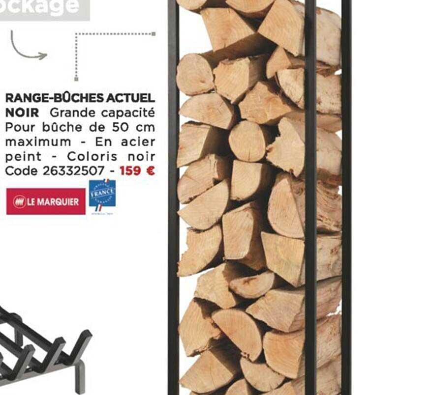 range-bûches actuel noir