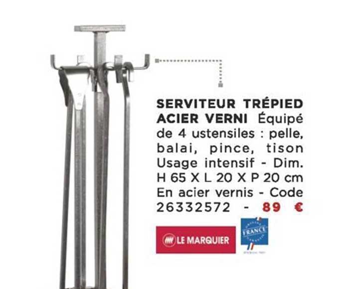 serviteur trépied acier verni le marquier