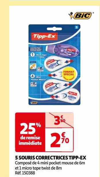 5 souris correctrices tipp-ex