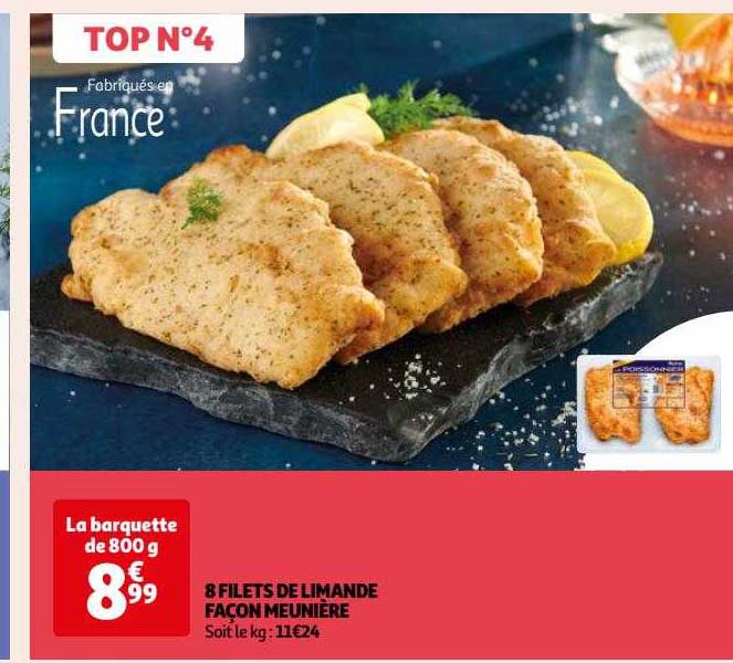 8 filets de limande façon meunière