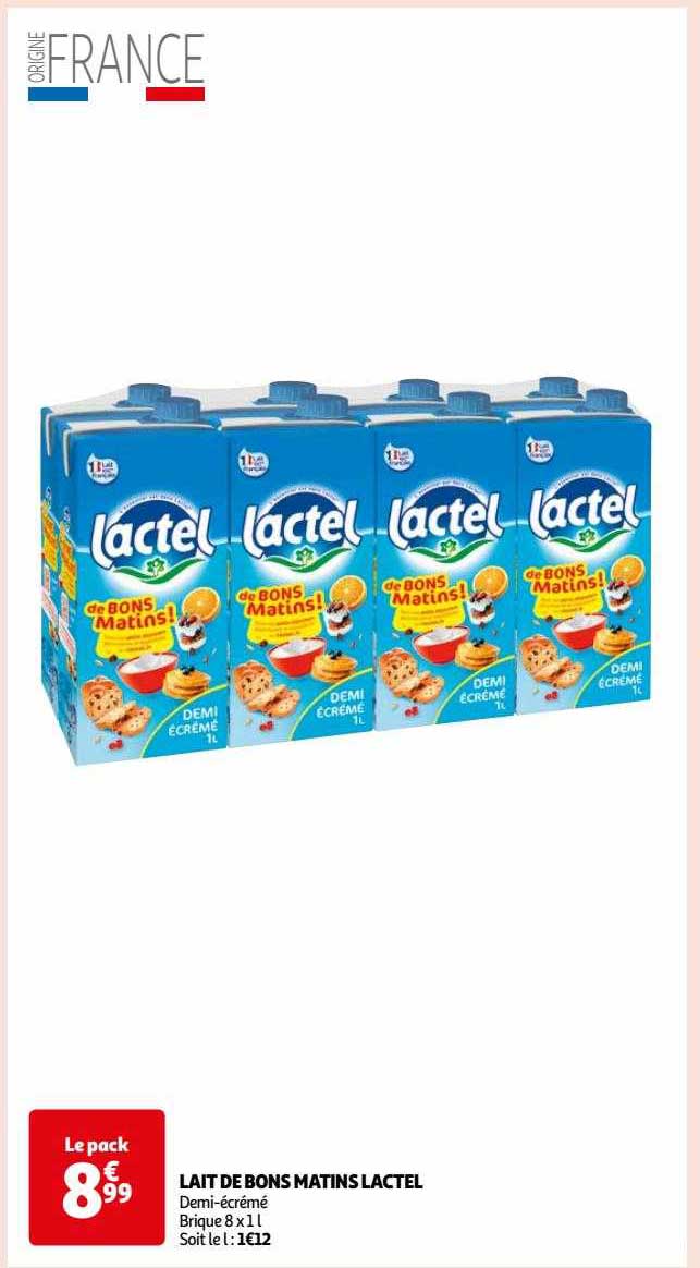 lait de bons matins lactel