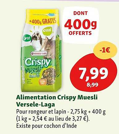Alimentation Crispy Muesli Versele-laga
