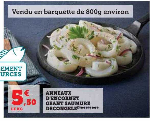 anneaux d'encornet géant saumure décongelé