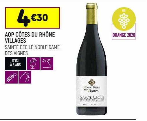 aop côtes du rhône villages sainte cecile noble dame des vignes