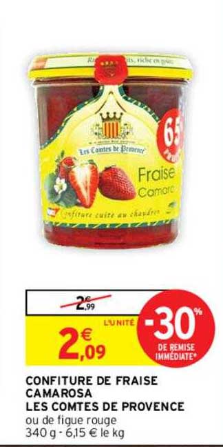 confiture de fraise camarosa les comtés de provence