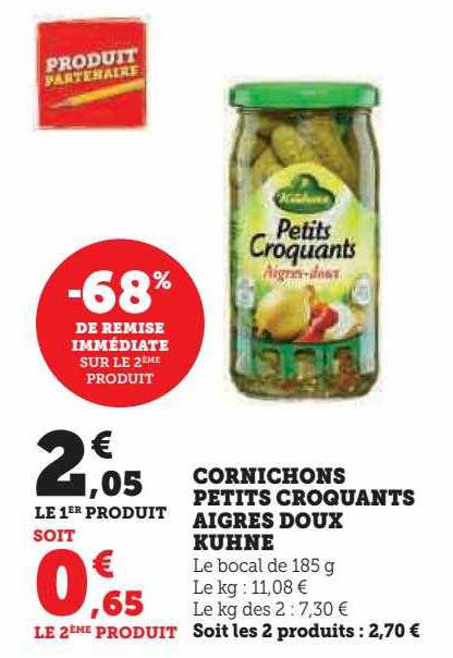 Cornichons Petits Croquants Aigres Doux Kühne