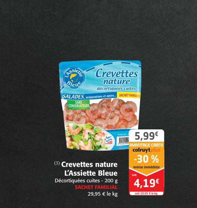 crevettes nature l'assiette bleue