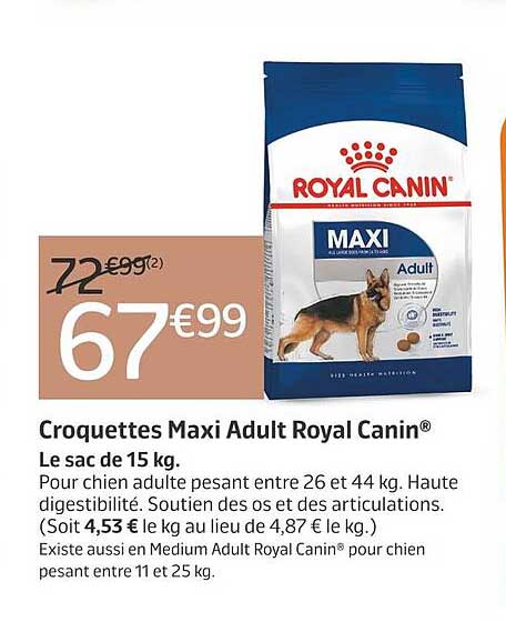 croquettes maxi adult royal canin