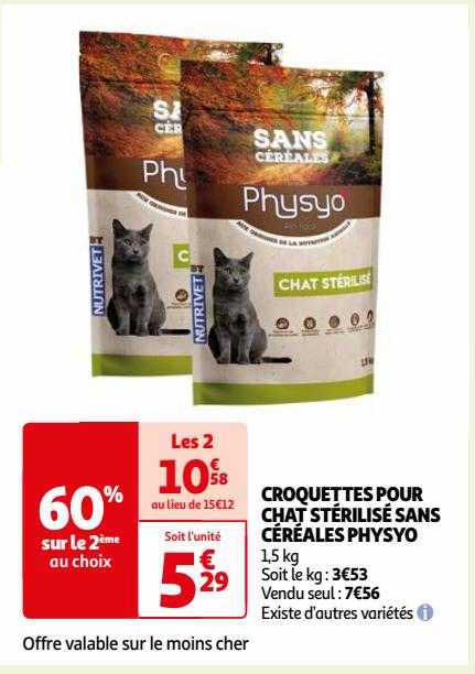 Croquettes Pour Chat Stérilisé Sans Céréales Physyo