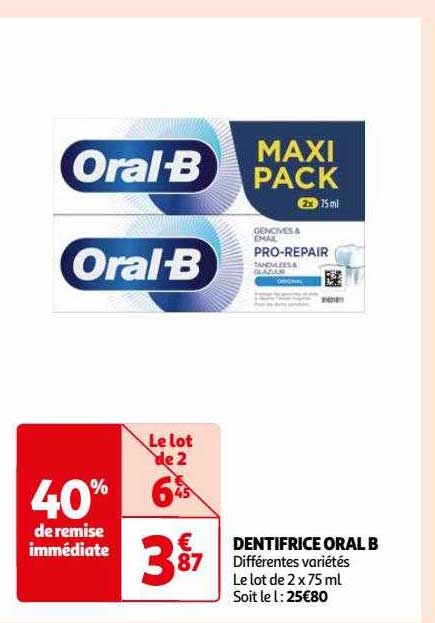 dentifrice oral b
