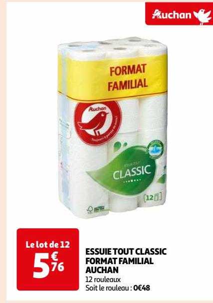 essuie tout classic format familial auchan