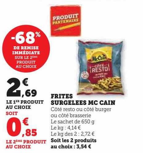frites surgelées mc cain