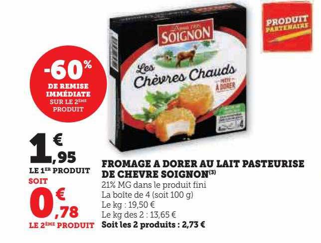 fromage à dorer au lait pasteurisé de chèvre soignon