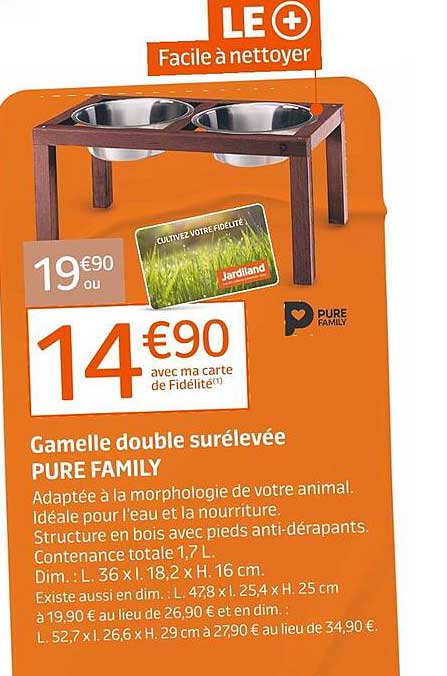 gamelle double surélevée pure family