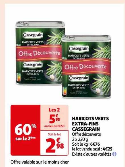 haricots verts extra-fins cassegrain