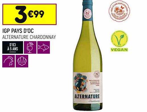 igp pays d'oc alternature chardonnay