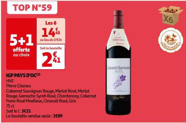 igp pays d'oc hve pierre chanau cabernet sauvignon rouge