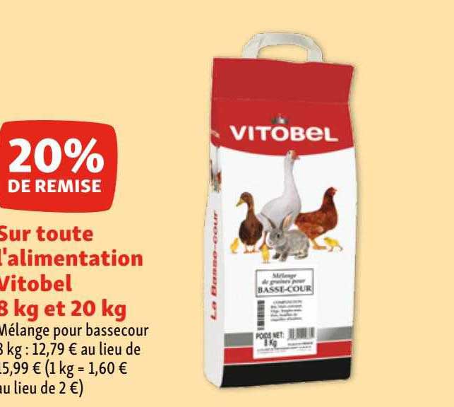 l'alimentation vitobel 8 kg et 20 kg