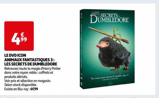 le dvd icon animaux fantastiques 3 : les secrets de dumbledore