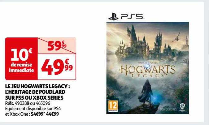 le jeu hogwarts legacy : l'héritage de poudlard sur ps5 ou xbox séries