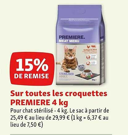 Les Croquettes Première 4 Kg
