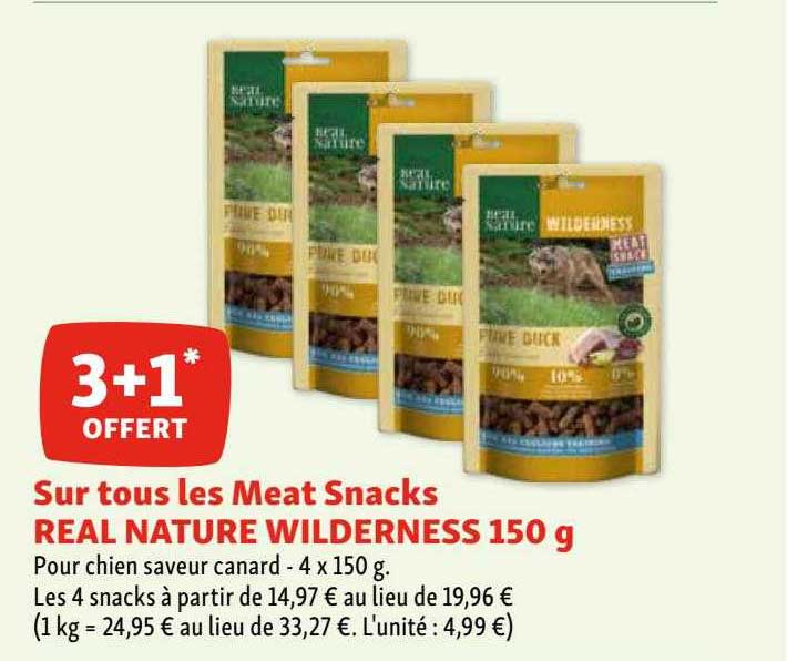 les meat snacks real nature wilderness 150 g