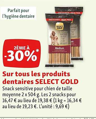 les produits dentaires select gold