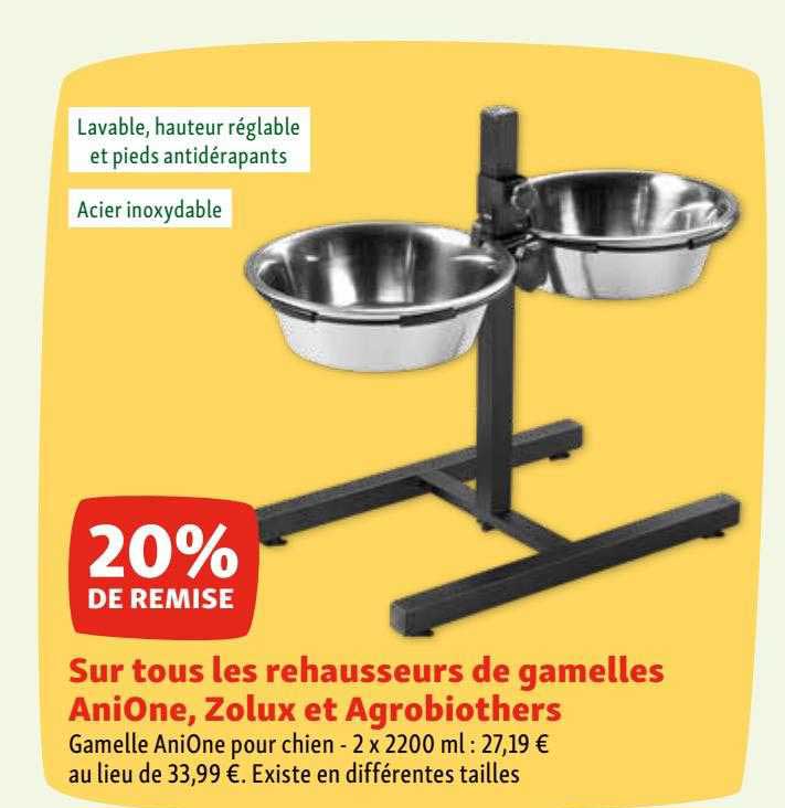 les rehausseurs de gamelles aniOne, zolux et agraobiothers