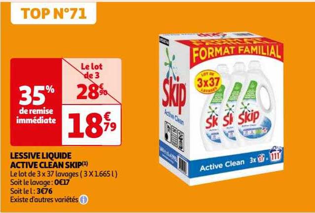 Lessive Liquide Active Clean Skip