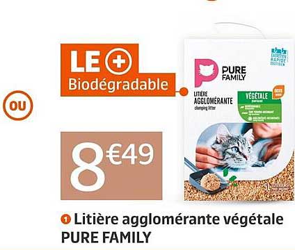 Litière Agglomérante Végétale Pure Family