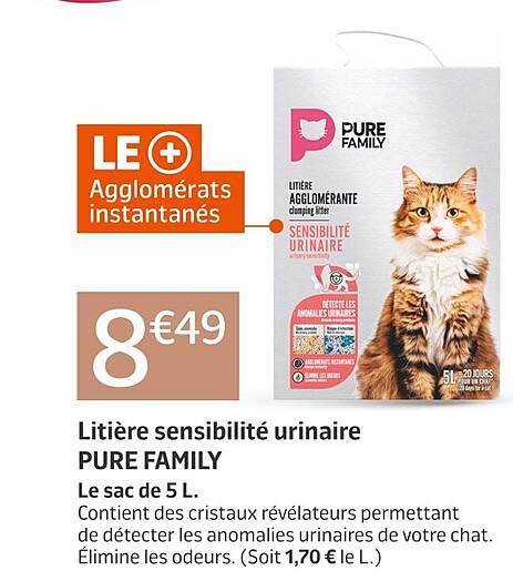 litière sensibilité urinaire pure family