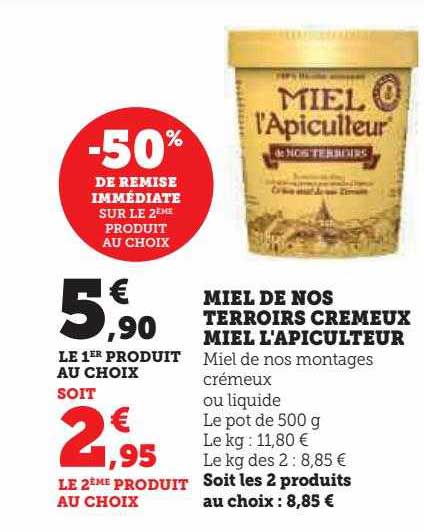 Miel De Nos Terroirs Crémeux Miel L'apiculteur