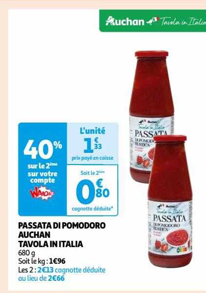 passata di pomodoro auchan tavola in italia