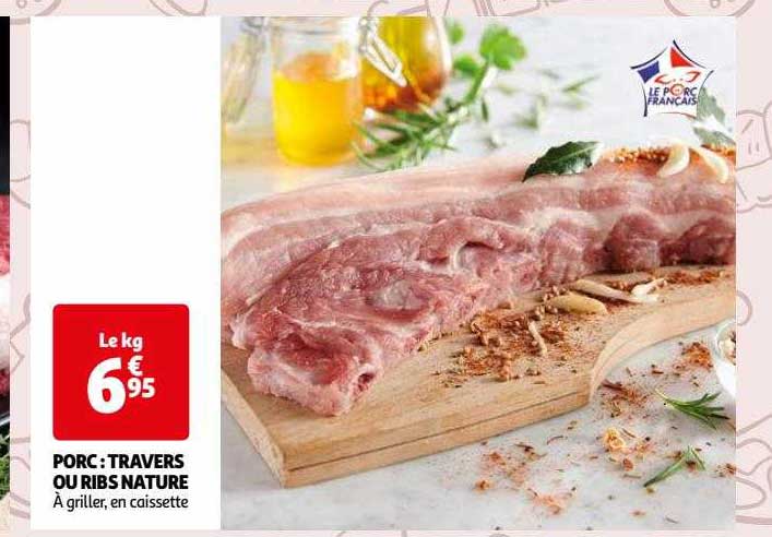 Porc : Travers Ou Ribs Nature