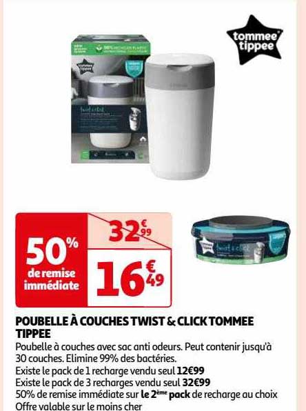 poubelle à couches twist & click tommee tippee