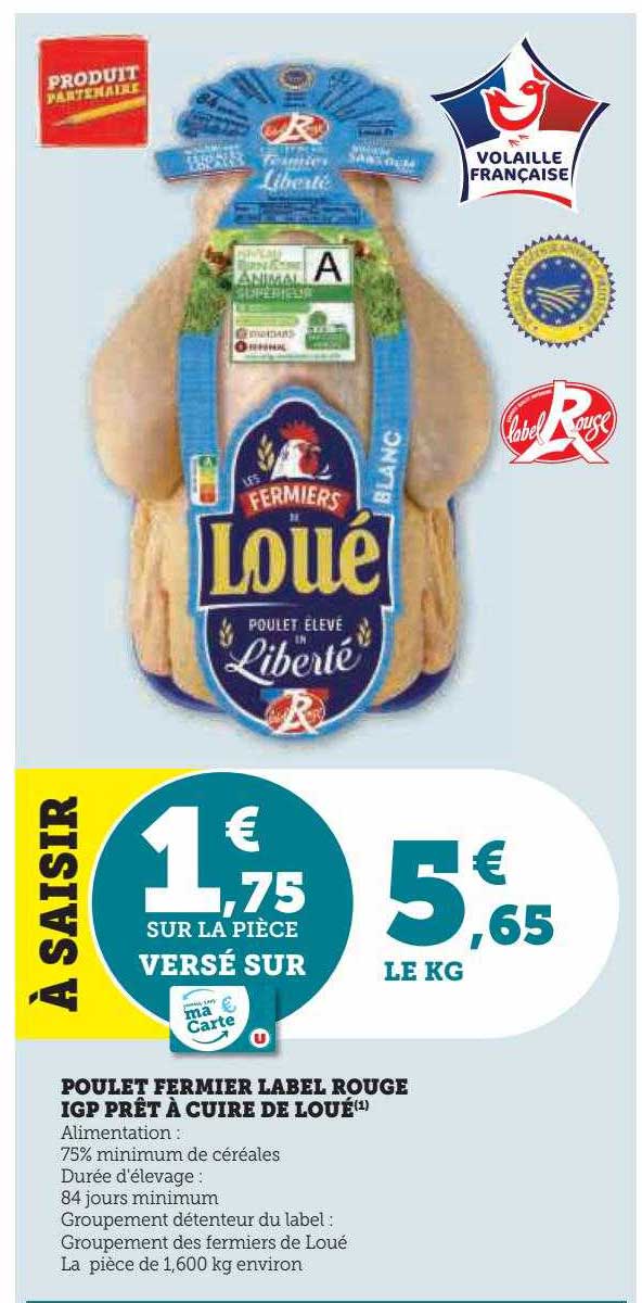 Poulet Fermier Label Rouge Igp Prêt à Cuire De Loué