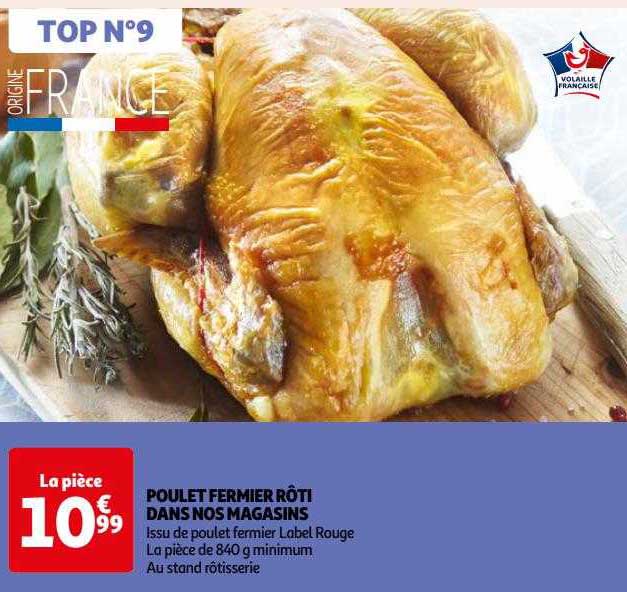 poulet fermier rôti dans nos magasins