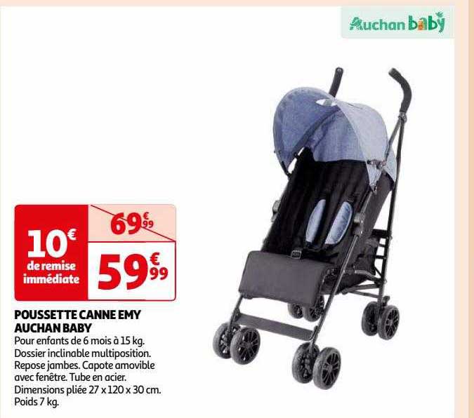 poussette canne emy auchan baby