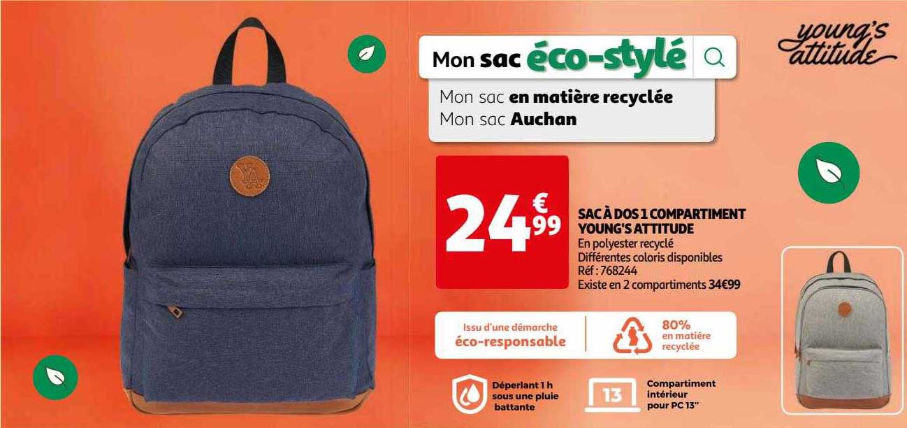 Sac à Dos 1 Compartiment Young's Attitude