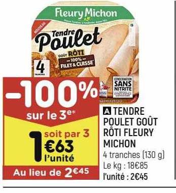 tendre poulet goût rôti fleury michon