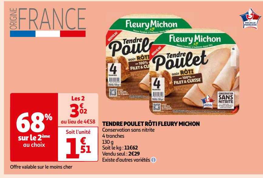 tendre poulet rôti fleury michon