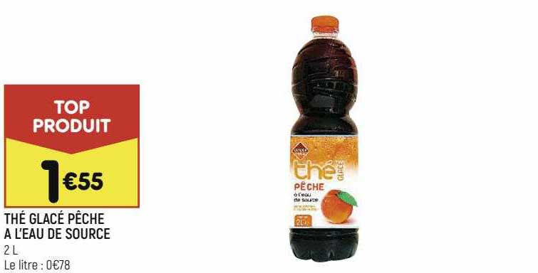 thé glacé pêche à l'eau de source
