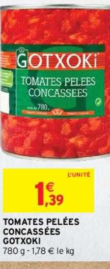 tomates pelées concassées gotxoki