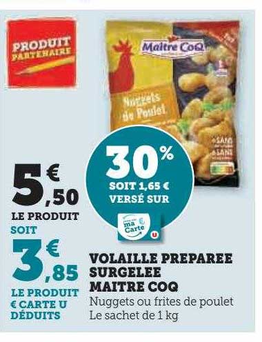 volaille préparée surgelée maître coq