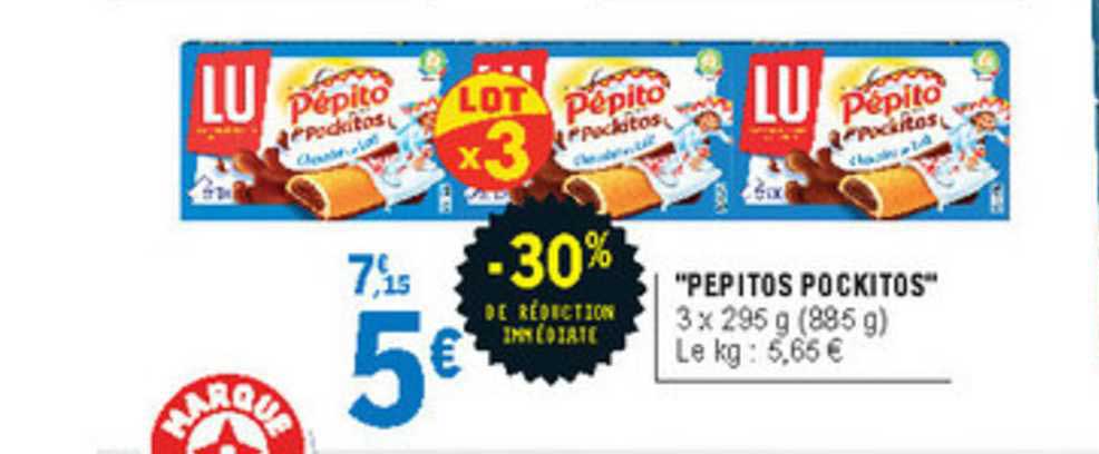 "pepitos pockitos" -30% de réduction immédiate